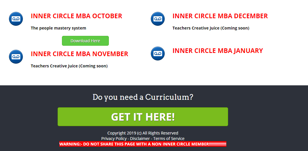 Inner Circle PROFIT SALESPAGE - Steveunic