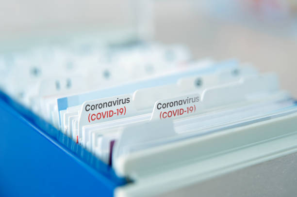 Coronavirus (Covid19) Coronavirus (Covid 19) written on file folder label  File Dissolution Documents stock pictures, royalty-free photos & images