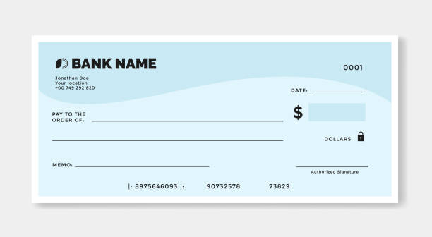 Blank template of the bank check isolated. Blank template of the bank check isolated. Check, Cheque template. Vector stock Cheque stock illustrations